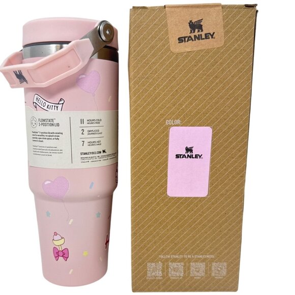 Stanley Hello Kitty Quencher H2.0 Tumbler 30oz Pink Stainless Steel - Picture 4 of 5